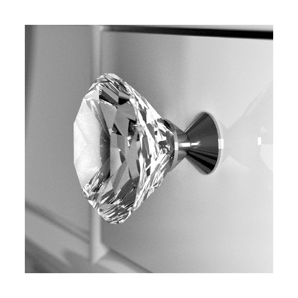 DELUXE cabinet knob 60mm - crystal / crome
