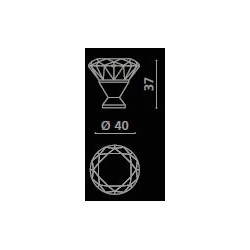 DELUXE cabinet knob 60mm - crystal / crome