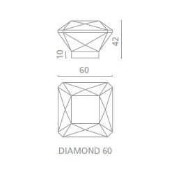 DIAMOND 60 cabinet knob crystal / crome