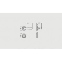 DUCALE door handle 13-07 F1 - unlacquered brass