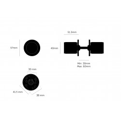 Buster&Punch Linear gałka drzwiowa obrotowa dwustronna,  komplet, welders black