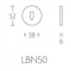 Rozety na klucz LBN50, PVD miedź połysk (para)