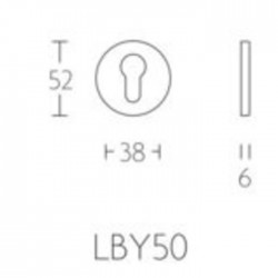 Rozety na wkładkę patentową LBY50 stal polerowana (para)
