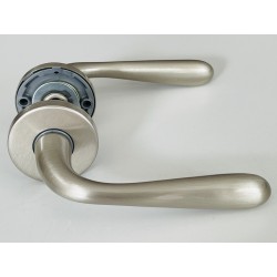 BAIA door handle on Linz rose NS - satin nickel