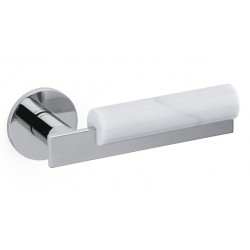 Klamka drzwiowa OLIVARI BAU - chrom połysk/biały marmur Bianco Statuario
