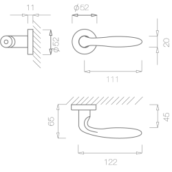 Klamka drzwiowa Tupai 1908 77 - patyna antyczna mat