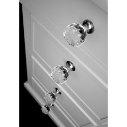 GEO cabinet knob 25mm - crystal / crome