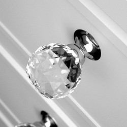 GEO cabinet knob 25mm - crystal / crome