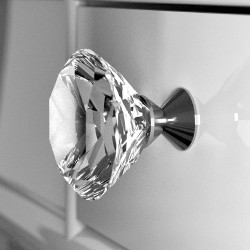 DELUXE cabinet knob 30mm - crystal / crome